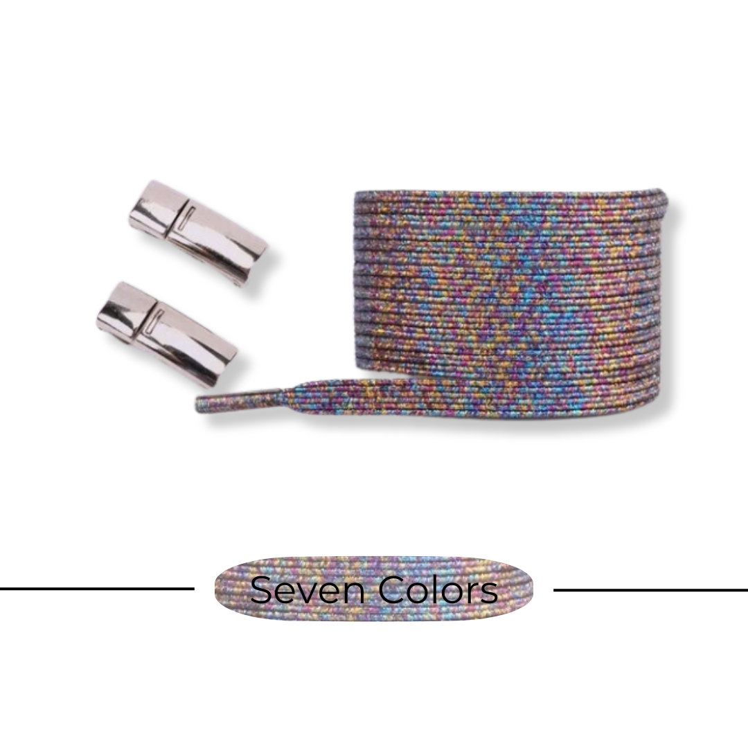 "glitters" – Metallisch-glänzende elastische Schnürsenkel inkl. Magnetverschlüsse